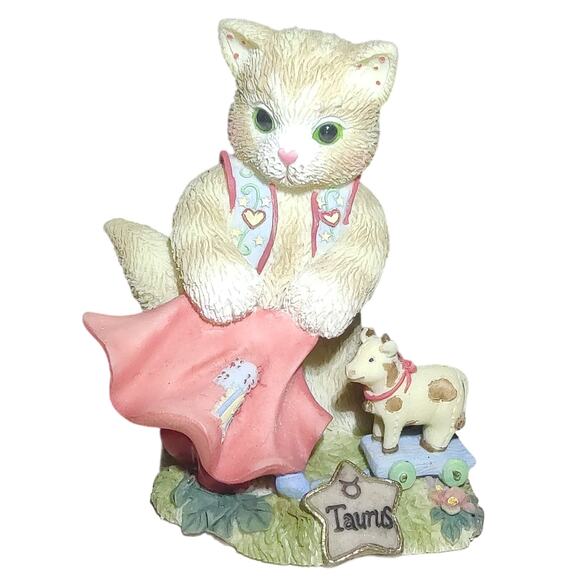 Enesco Calico Kittens Taurus Astrological Sign Zodiac Figurine 1999 #542393 - Picture 2 of 8